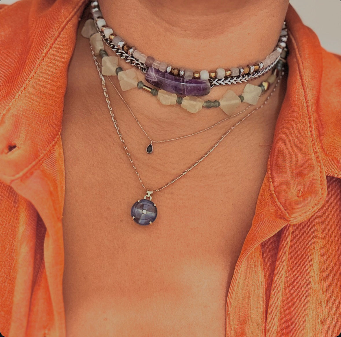 Necklace: Flourite Donuts